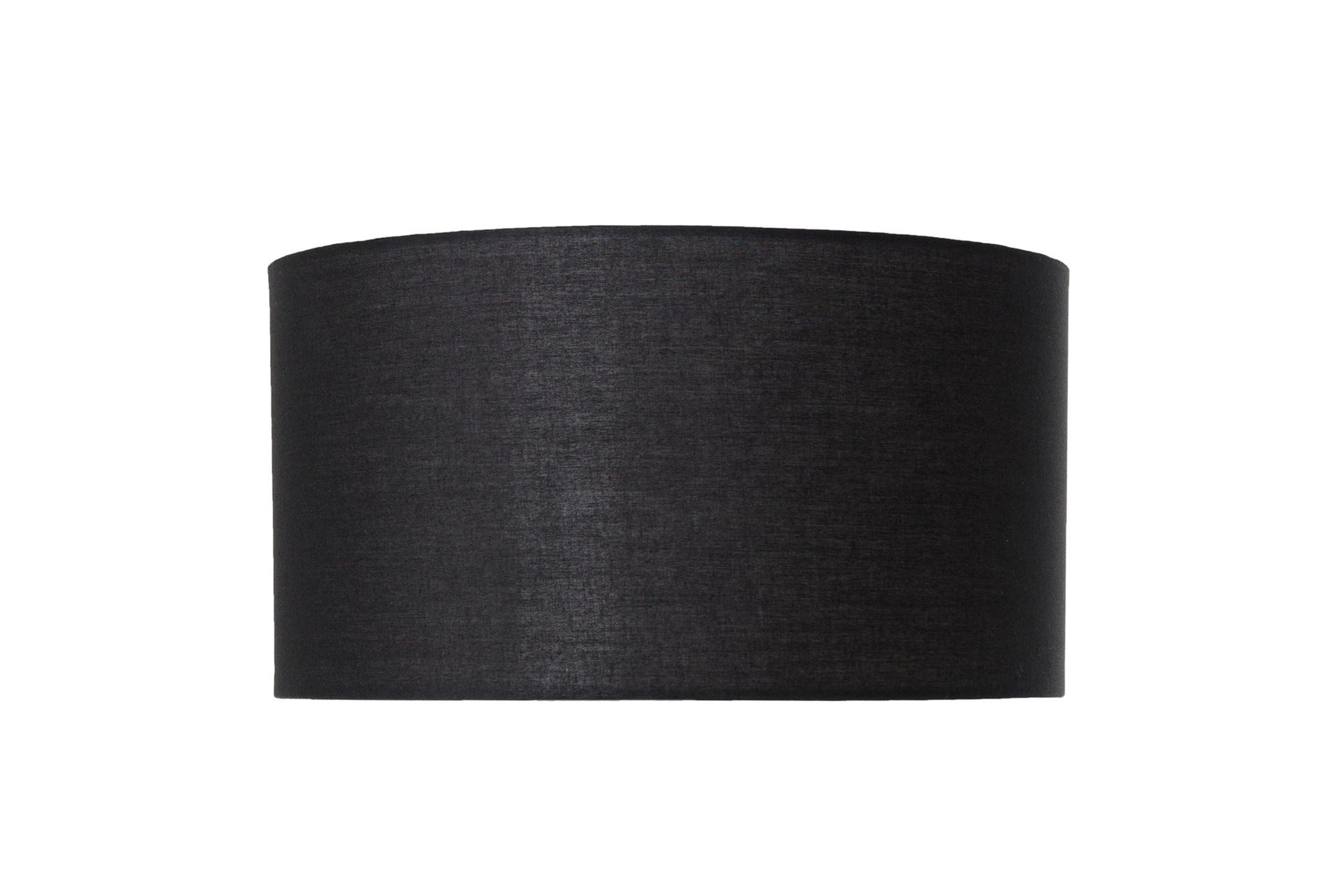 Licht-Erlebnisse Lampenschirm LAMPENSCHIRM, Lampenschirm E27 für Tischlampe Stoff Ø 50 cm rund Schwarz Weiß Modern