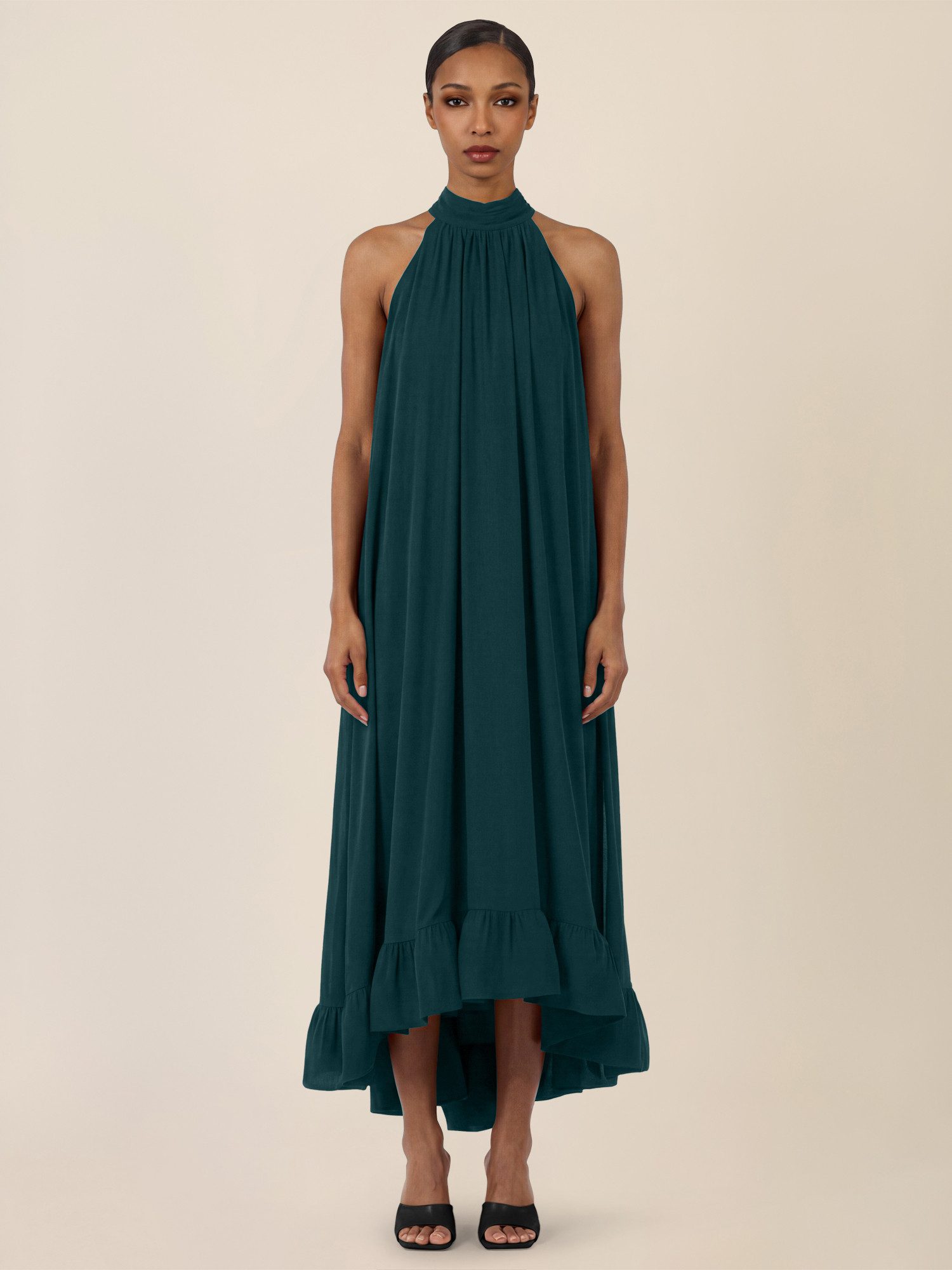 Apart Chiffonkleid mit Volantsaum