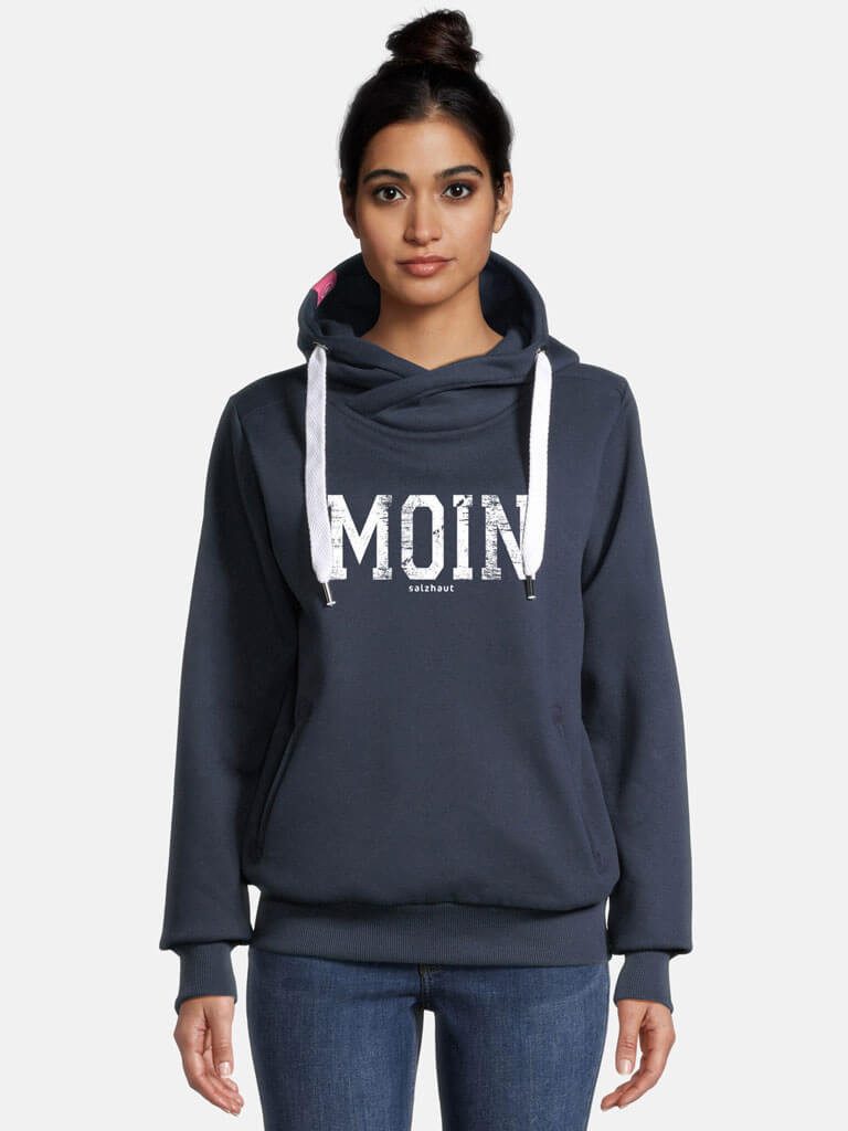 salzhaut Kapuzenpullover Damen Hoodie Sünn mit Moin-Print - Modischer Pullo günstig online kaufen