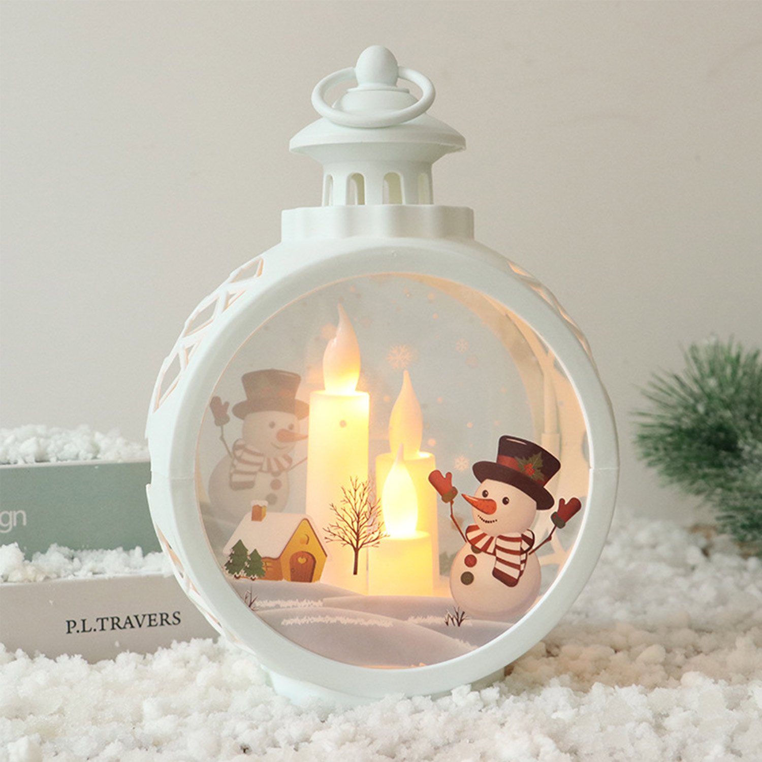 MAGICSHE LED Dekoobjekt Weihnachtsdekoration LED-Kerzenlicht Runder Kronleuchter Weiß