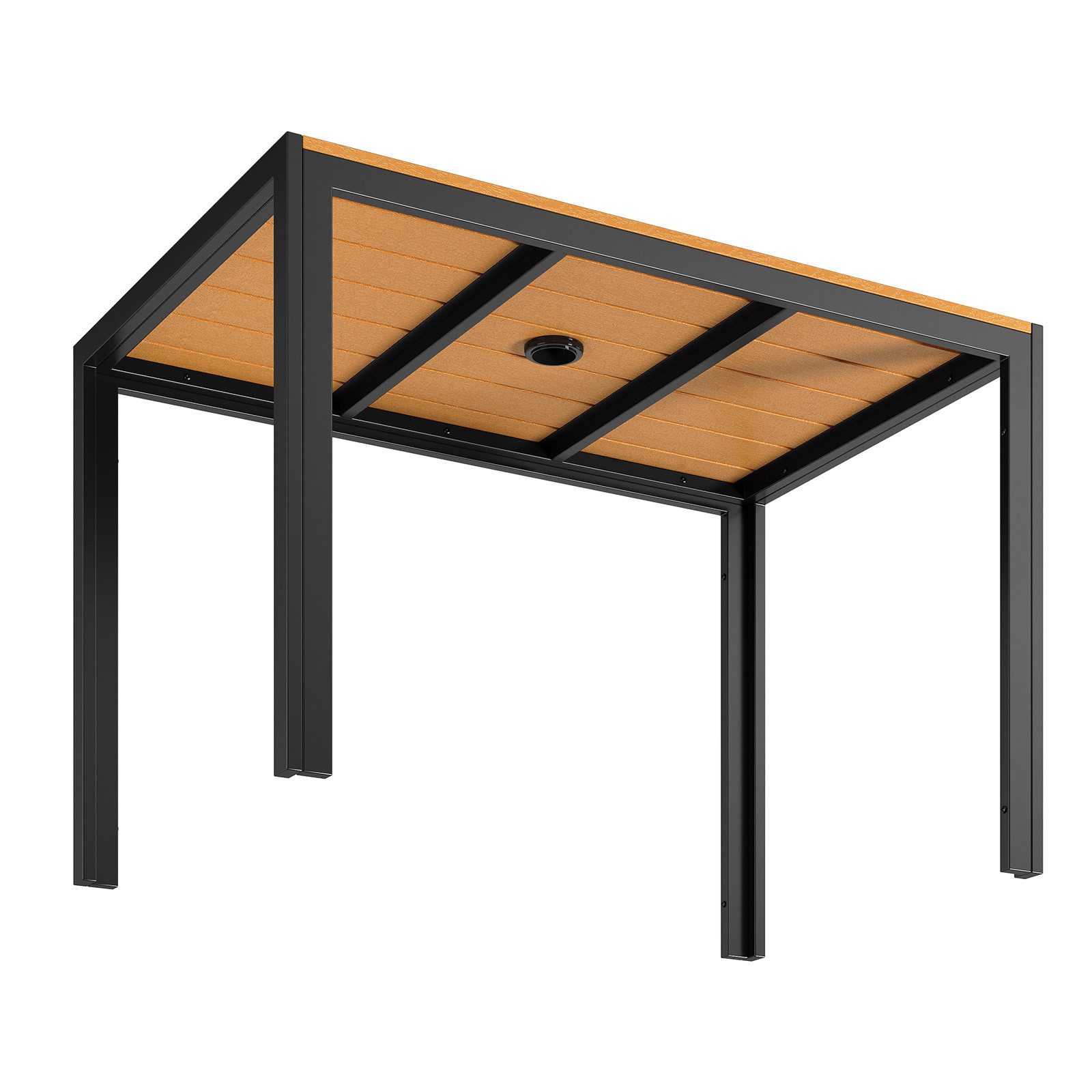TLGREEN Gartentisch mit Sonnenschirmloch,110x70 cm Balkontisch Wetterfest ( günstig online kaufen