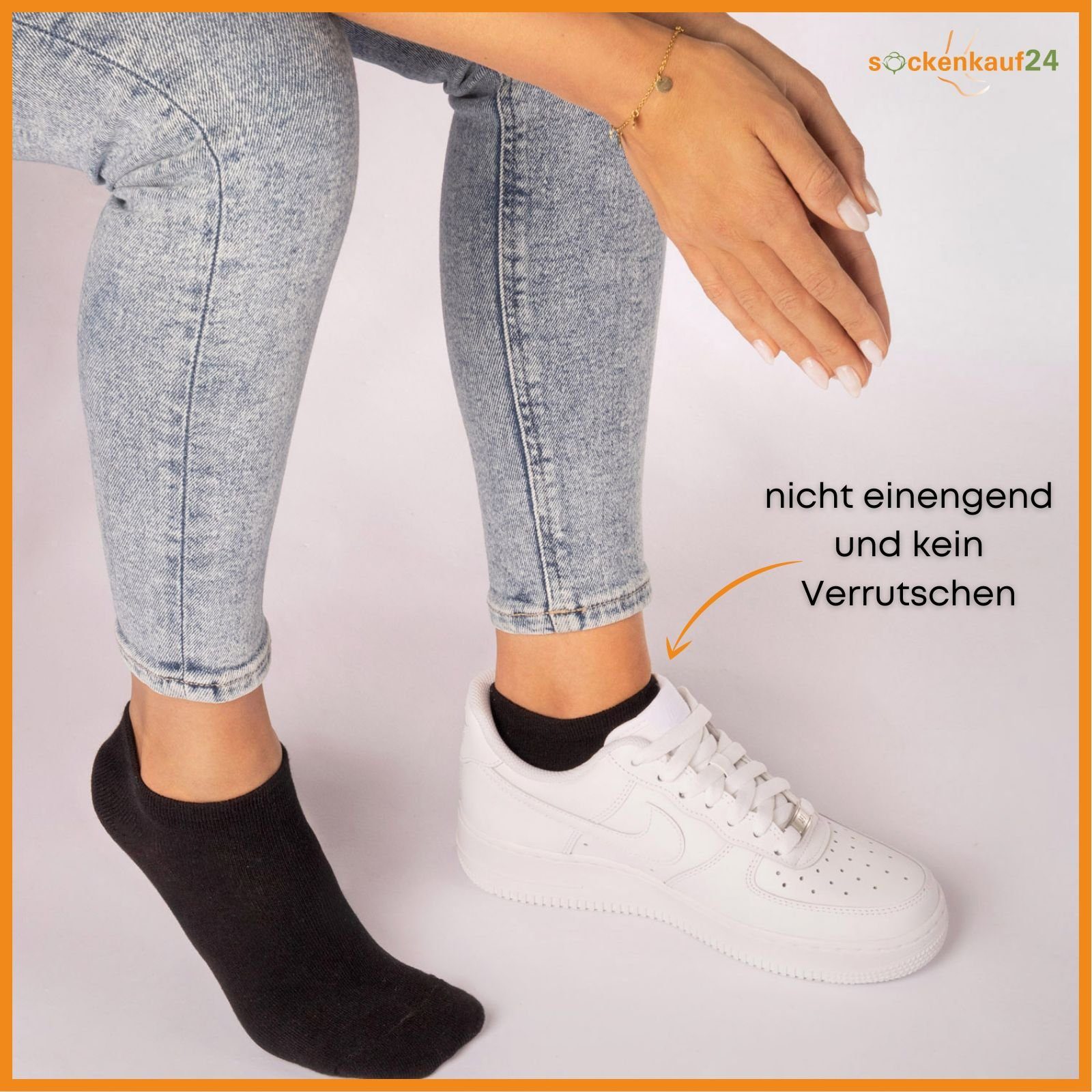 sockenkauf24 Sneakersocken 10 I 20 I 30 Paar Damen & Herren Sneaker Socken (Grau, 10-Paar, 39-42) Schwarz Weiß Grau Baumwolle - 10800 WP
