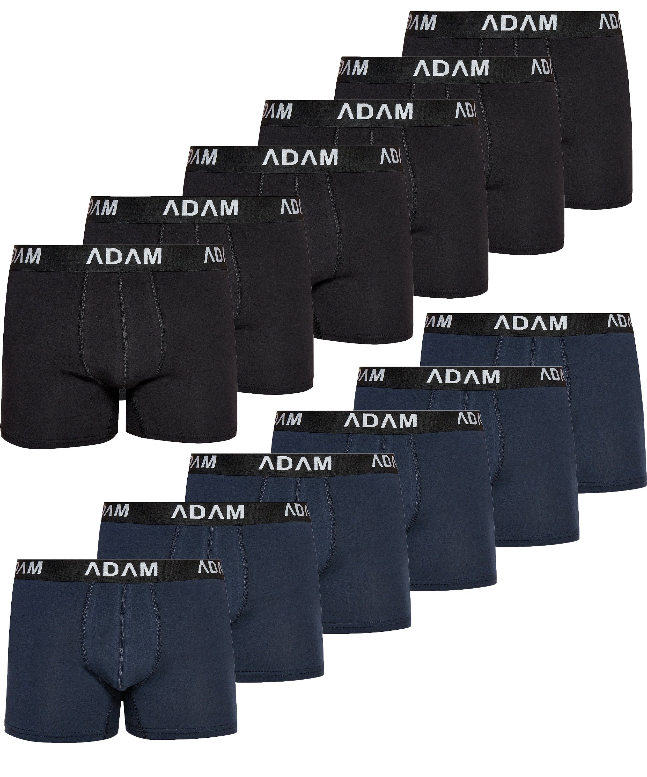 ADAM JEANS Boxershorts Boxer-1 (12-St., 6er Set, 8er Set, 10er Set, 12er Set) Boxershorts Herren Boxer Shorts Männer Unterhosen Trunks Underwear 12er Set Box-D