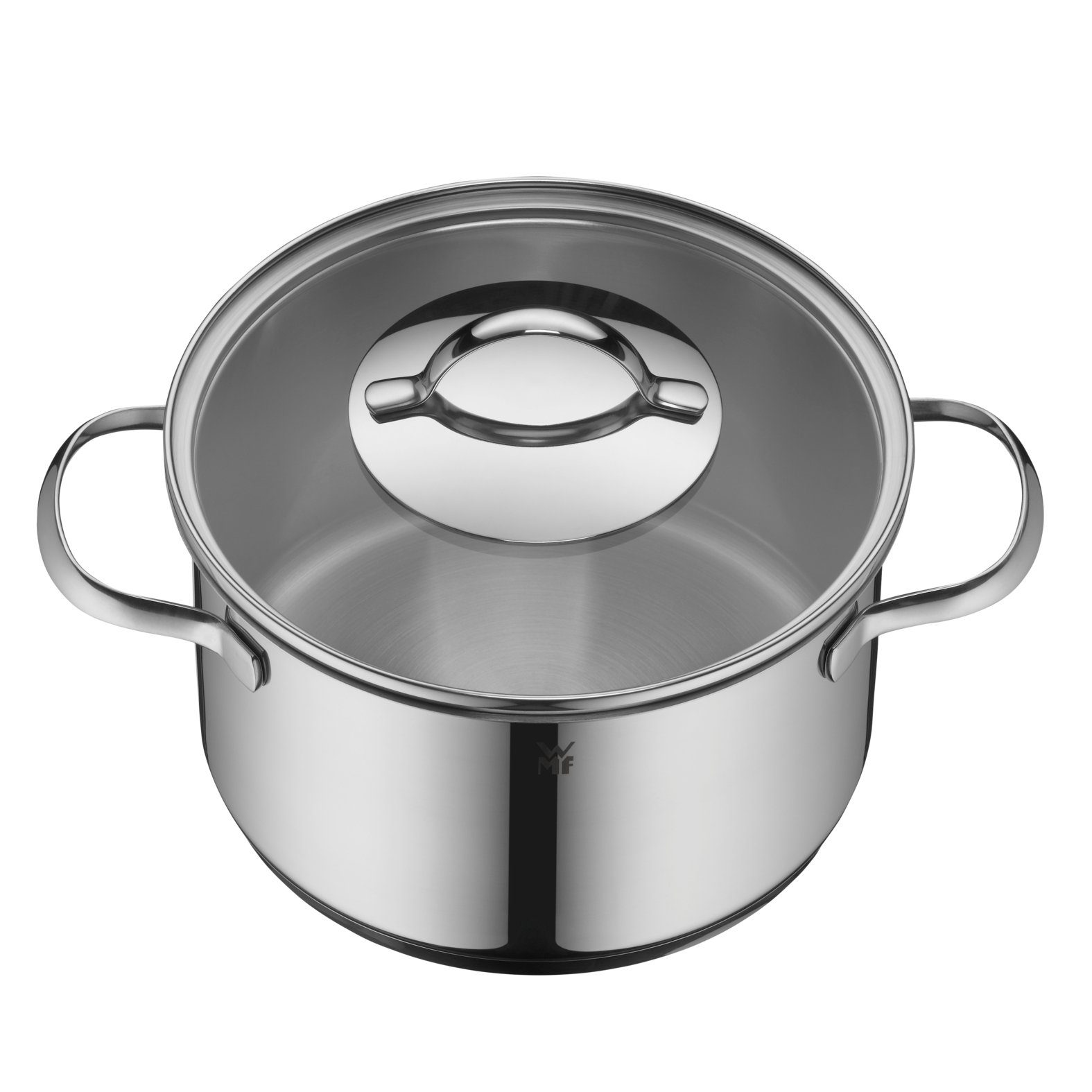 WMF Fleischtopf Aparto Kochtopf mit Deckel, 20 cm, Cromargan Edelstahl Rostfrei 18/10 (1-tlg., großer Topf (20 cm) mit Glasdeckel, Induktion 3,3l), unbeschichtet, induktionsgeeignet