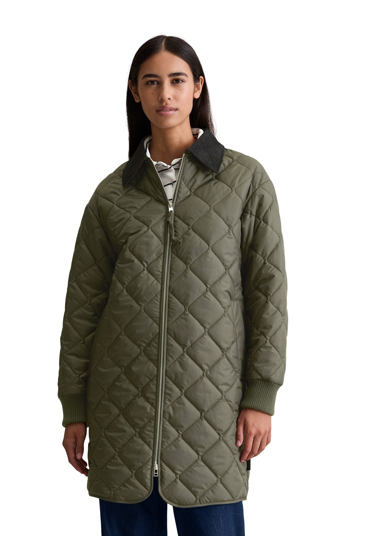 Marc O'Polo DENIM Steppmantel relaxed fit, 2-Wege-Reißverschluss, Cord-Kent günstig online kaufen