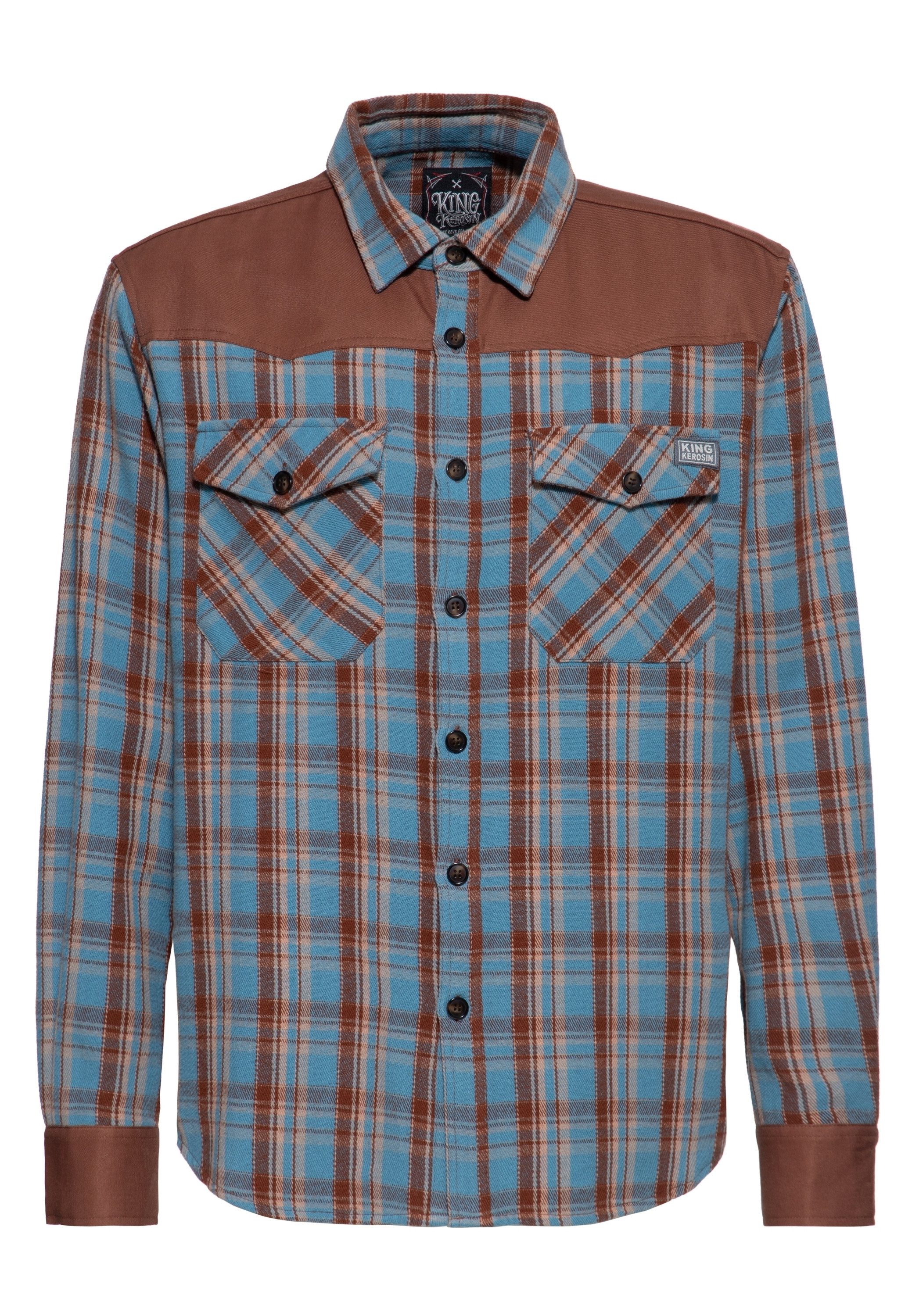 KingKerosin Langarmhemd mit Schulterpasse