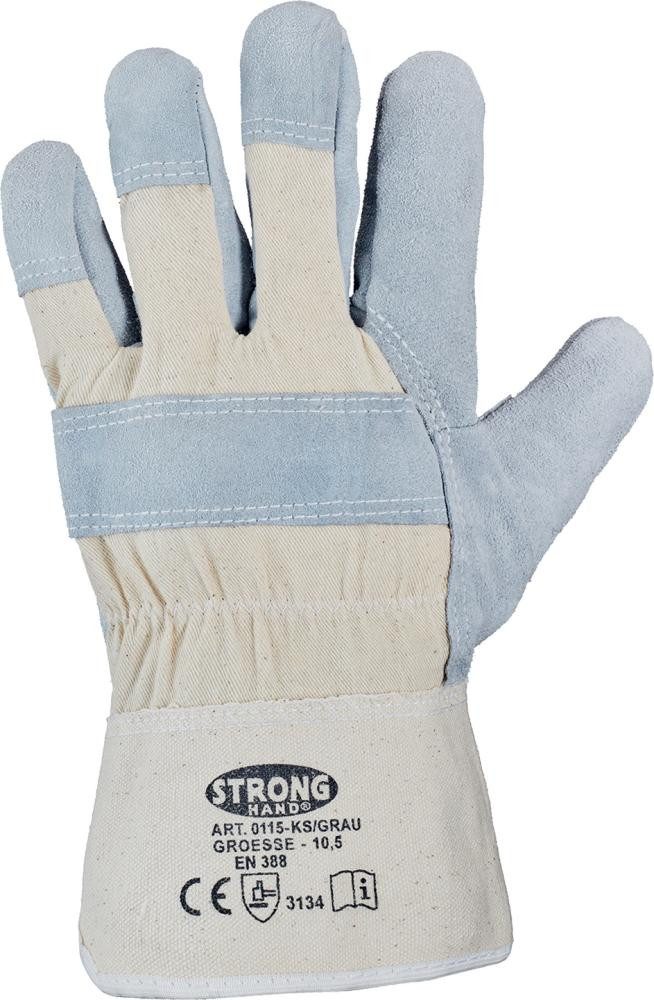 Leder-Arbeitshandschuhe Handschuh,Kernspaltleder, weiße Stulpe