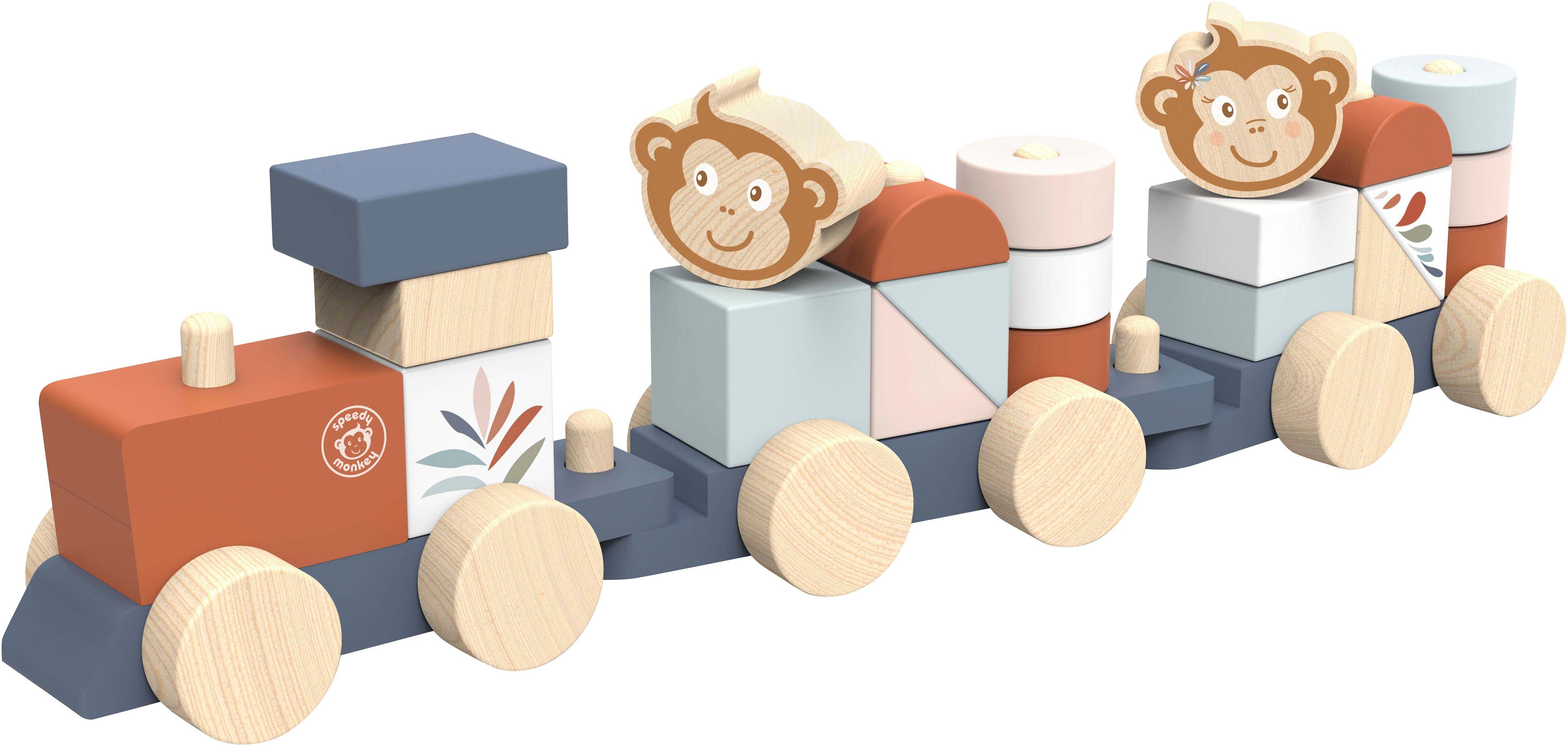 speedy monkey Stapelspielzeug Stapelzug, aus Holz, FSC® - schützt Wald