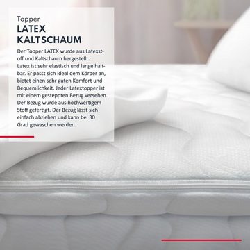 Topper LATEX-KALTSCHAUM, FDM, 4 cm hoch, (1), mit Reißverschluss, beidseitig nutzbar