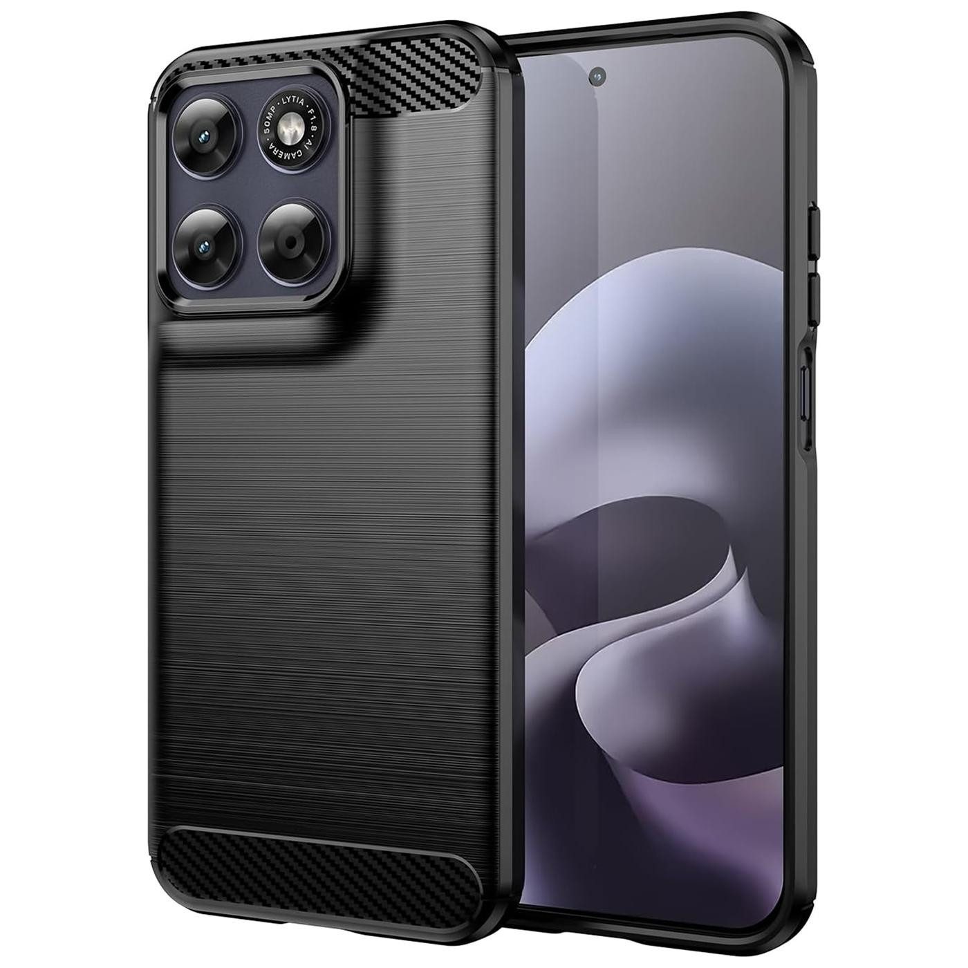 CoolGadget Handyhülle Carbon Handy Hülle für Motorola Moto G67 / G77 / G87 6,78 Zoll, robuste Telefonhülle Case Schutzhülle für Motorola G77 G67 G87 Hülle