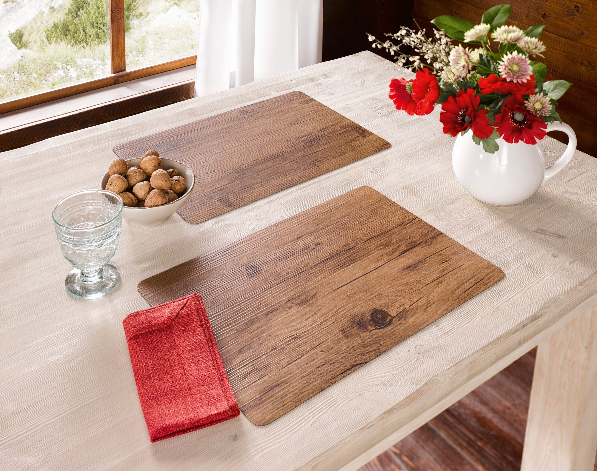 Frank Flechtwaren Platzset, Platzmatte Holzoptik 2er günstig online kaufen