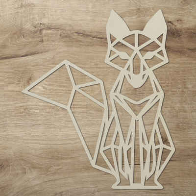 Namofactur Wanddekoobjekt Wandtattoo Fuchs Geometrisch, Wanddeko aus Holz