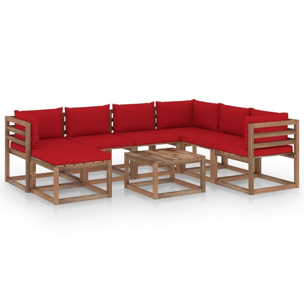 vidaXL Big-Sofa »vidaXL 8-tlg. Garten-Lounge-Set mit Kissen Rot« online  kaufen | OTTO