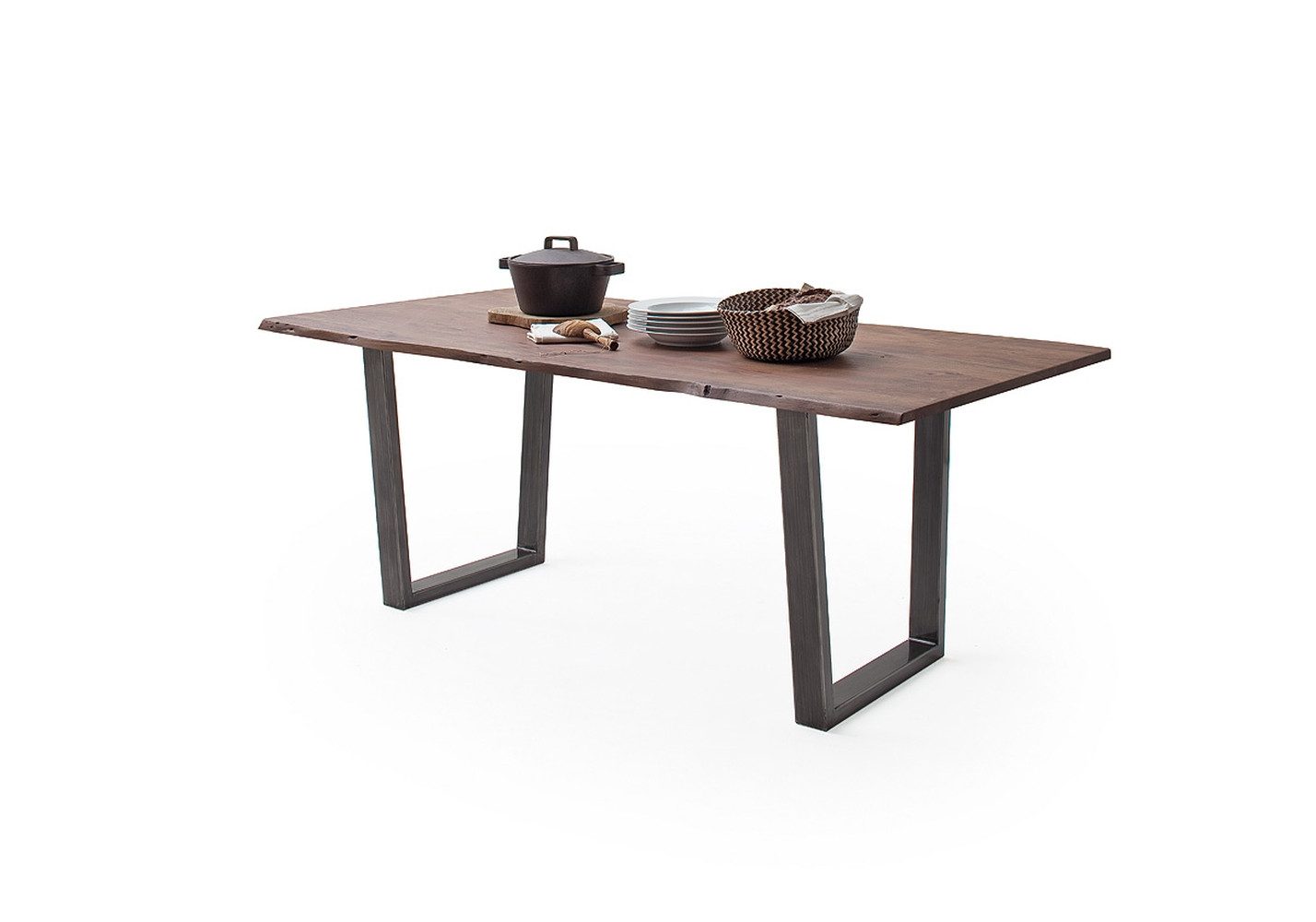 freiraum Baumkantentisch Calabria, in Akazie walnuss / antik - 160x76,5x90 (BxHxT)
