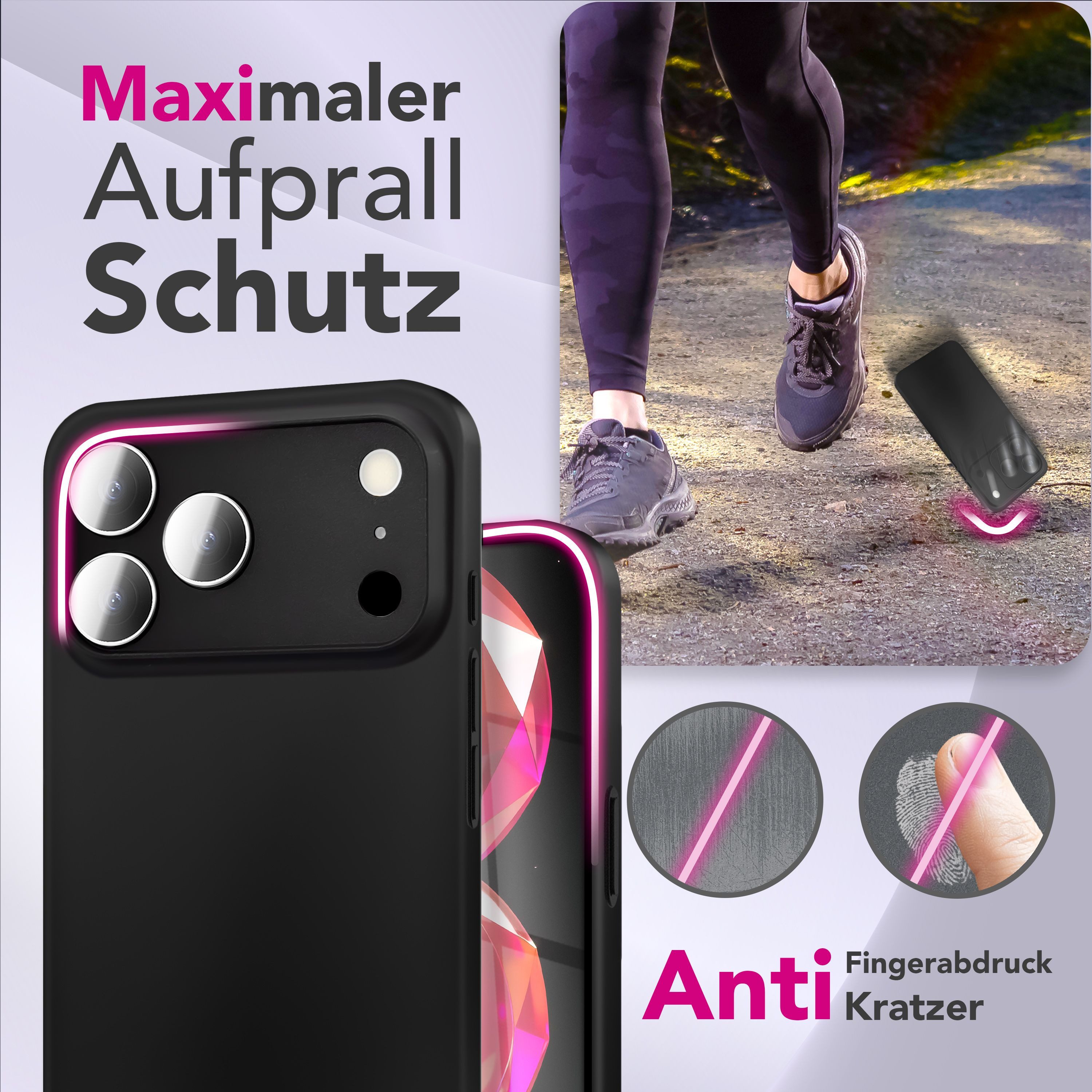 Nalia Smartphone-Hülle Apple iPhone 17 Pro 16 cm (6,3 Zoll), Extrem Dünn 0,3mm / Ultra Leicht / Mattes Finish / Anti-Fingerprint – Bild 5 von 5