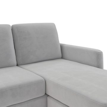 loft24 Ecksofa Dante, Couch, 3-Sitzer Sofa, Bezug in Samtoptik, Länge 206 cm