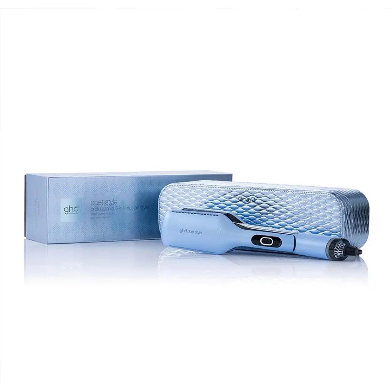 GHD Glätteisen Ghd Duet Style 2-in-1 Hot Air Styler - weiß Keramik, Set bestehend aus Air Styler und Aufbewahrungstasche, 2 in 1 Trocknen und Stylen