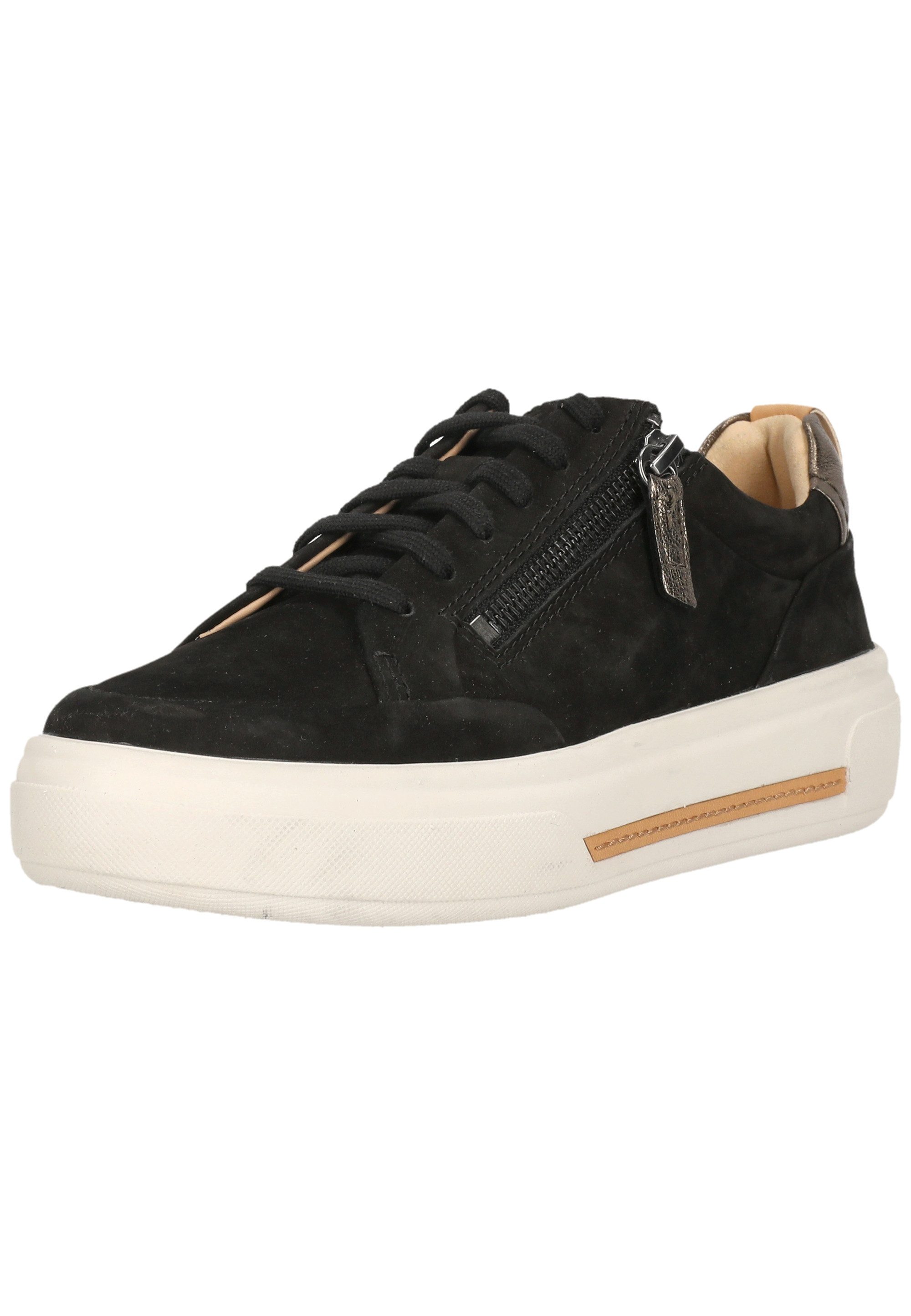 Clarks Hollyhock Zip Sneaker aus weichem Nubukleder günstig online kaufen