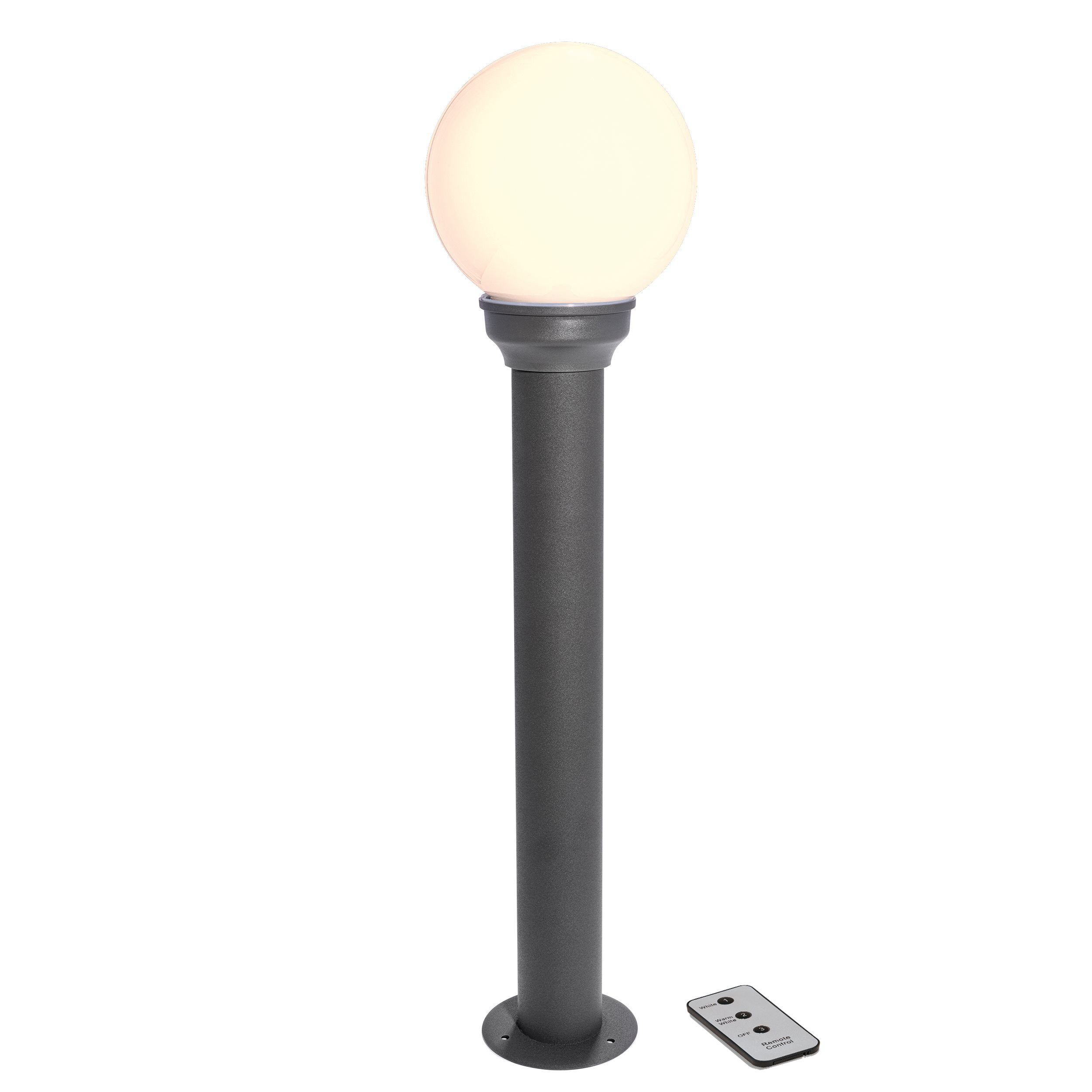 esotec LED Solarleuchte Kugel-Standleuchte GLOBE H=79cm 60 LEDs DUO COLOR 3000K 6500K 102432, LED fest integriert