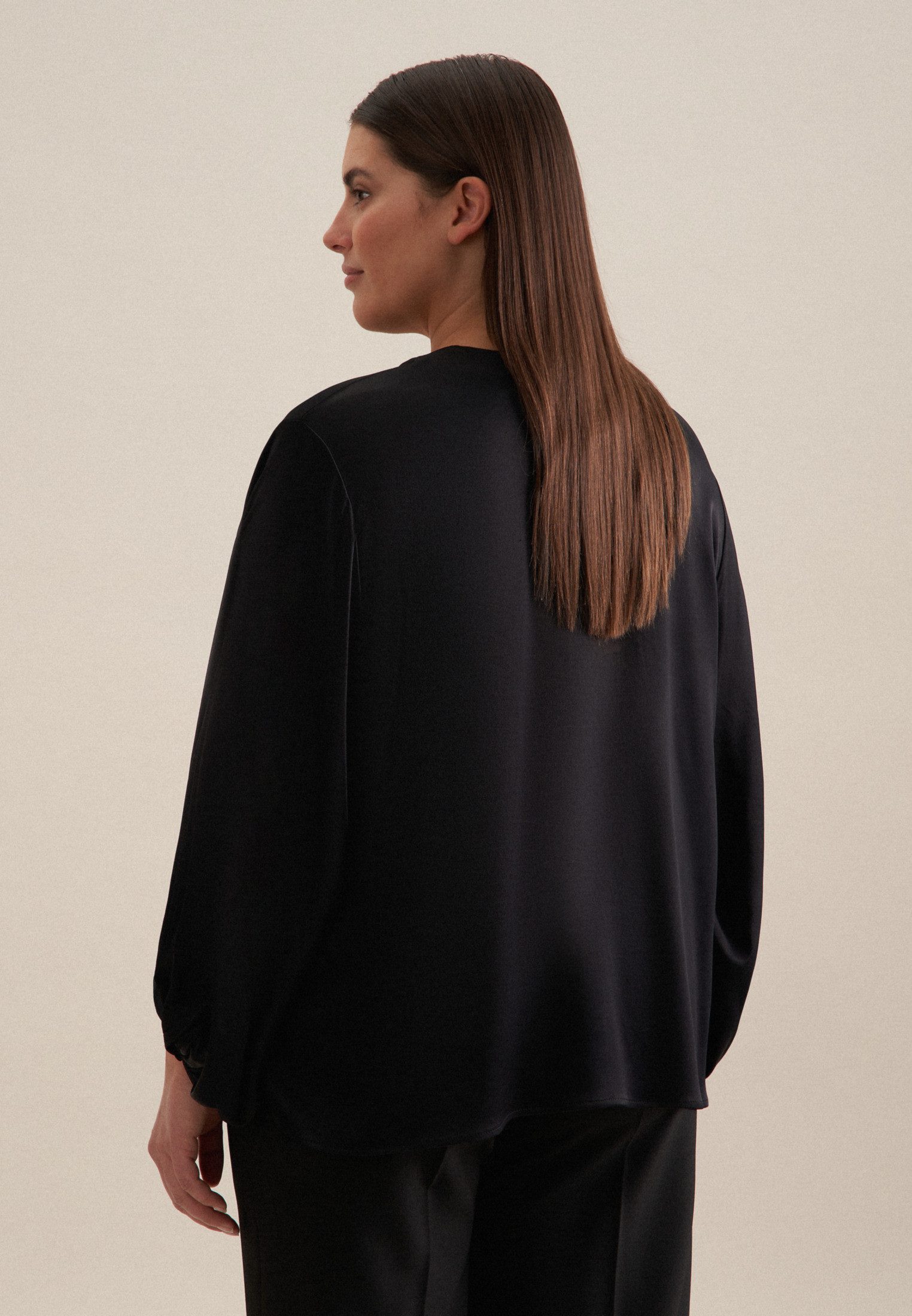 seidensticker Klassische Bluse Schwarze Rose Tunika Uni