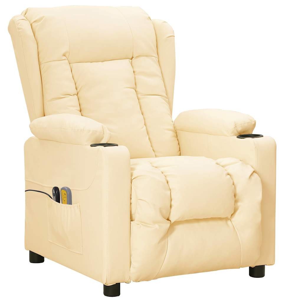 vidaXL Massagesessel Massagesessel Elektrisch Creme Kunstleder günstig online kaufen