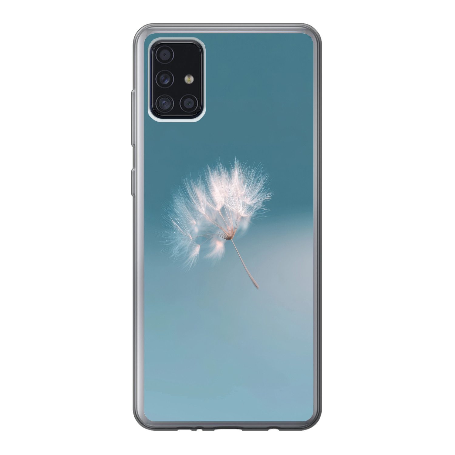 MuchoWow Handyhülle für Samsung Galaxy A52 5G Löwenzahnflaum - Blau - Luft, Smartphone-Bumper, Print, Handy Schutzhülle Dünn