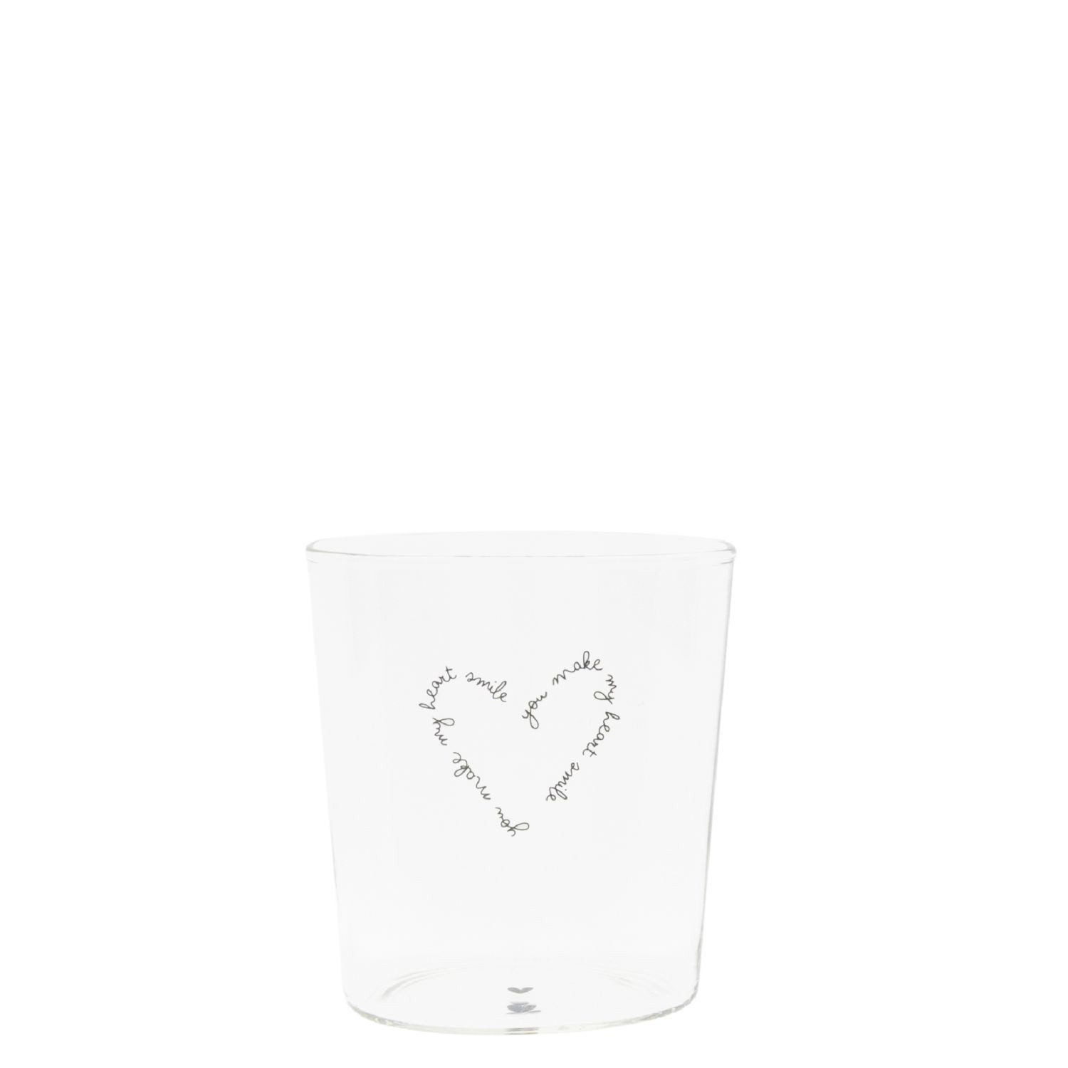 Bastion Collections Glas Schwarzes Herz, Glas, Farbe: transparent, Höhe: 9cm