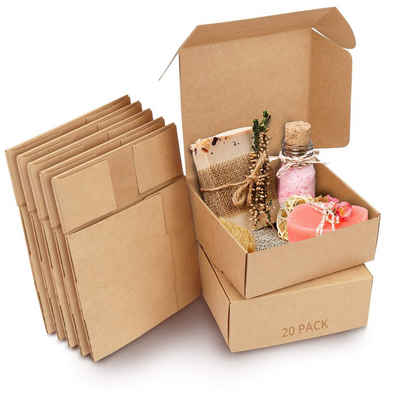 Kurtzy Geschenkbox Braun Geschenkboxen (20 Stück) - 12x12x5cm Kartonboxen, Brown Gift Boxes (20 pcs) - 12x12x5cm Cardboard Boxes