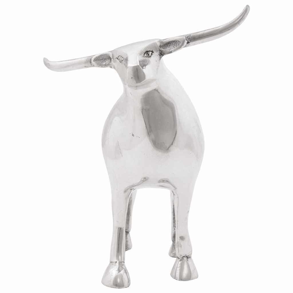vidaXL Skulptur Stierskulptur Silber 20 x 17 x 23 cm Aluminium (1 St)