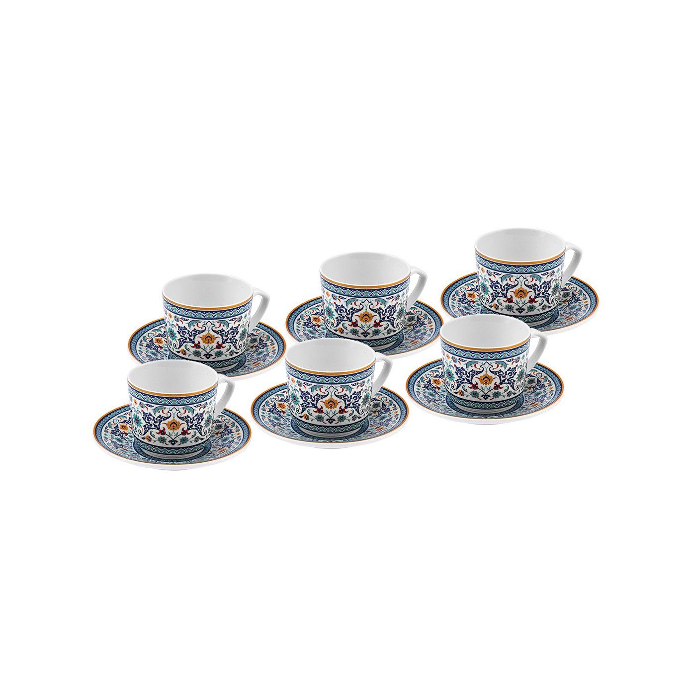 Karaca Kaffeeservice Beylerbeyi 6 Personen Kaffeetassen-Set 80 ml - Traditionelles t