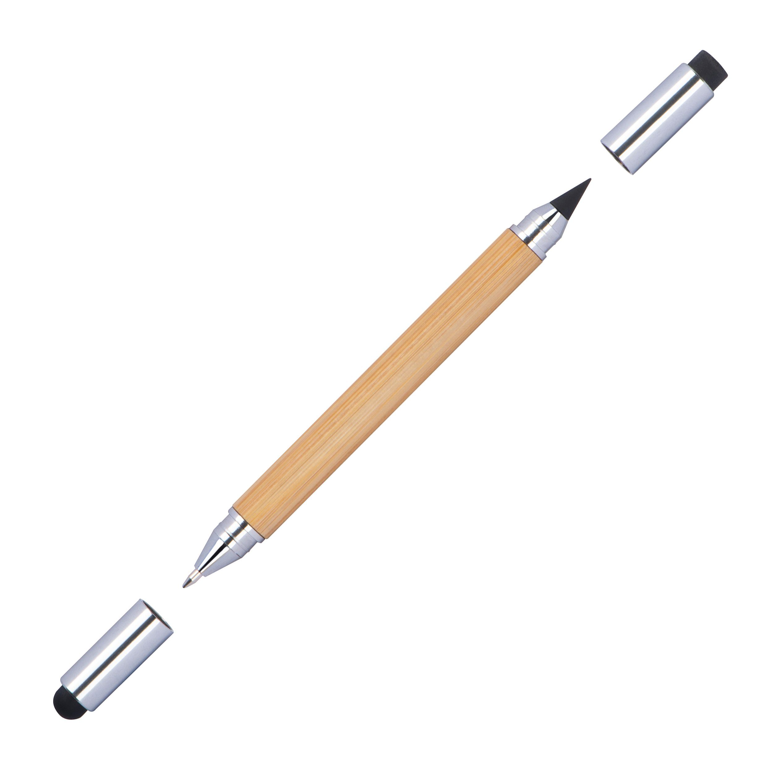Livepac Office Kugelschreiber 2in1 Touchpen Kugelschreiber und endlos Mine aus Bambus