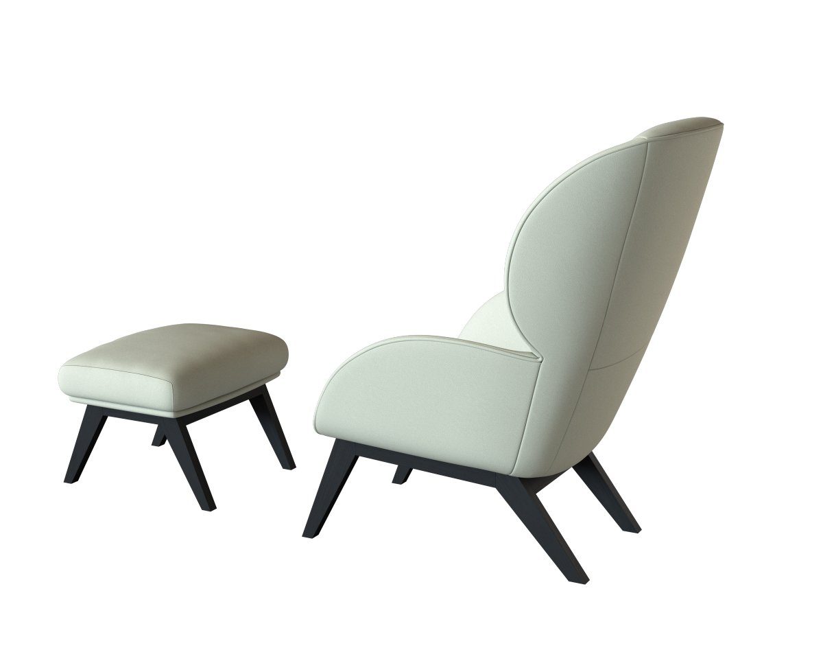 FLEXLUX Ohrensessel Adria Designsessel, Loungesessel, Stil & Komfort, organische Form, Fuß Holz schwarz