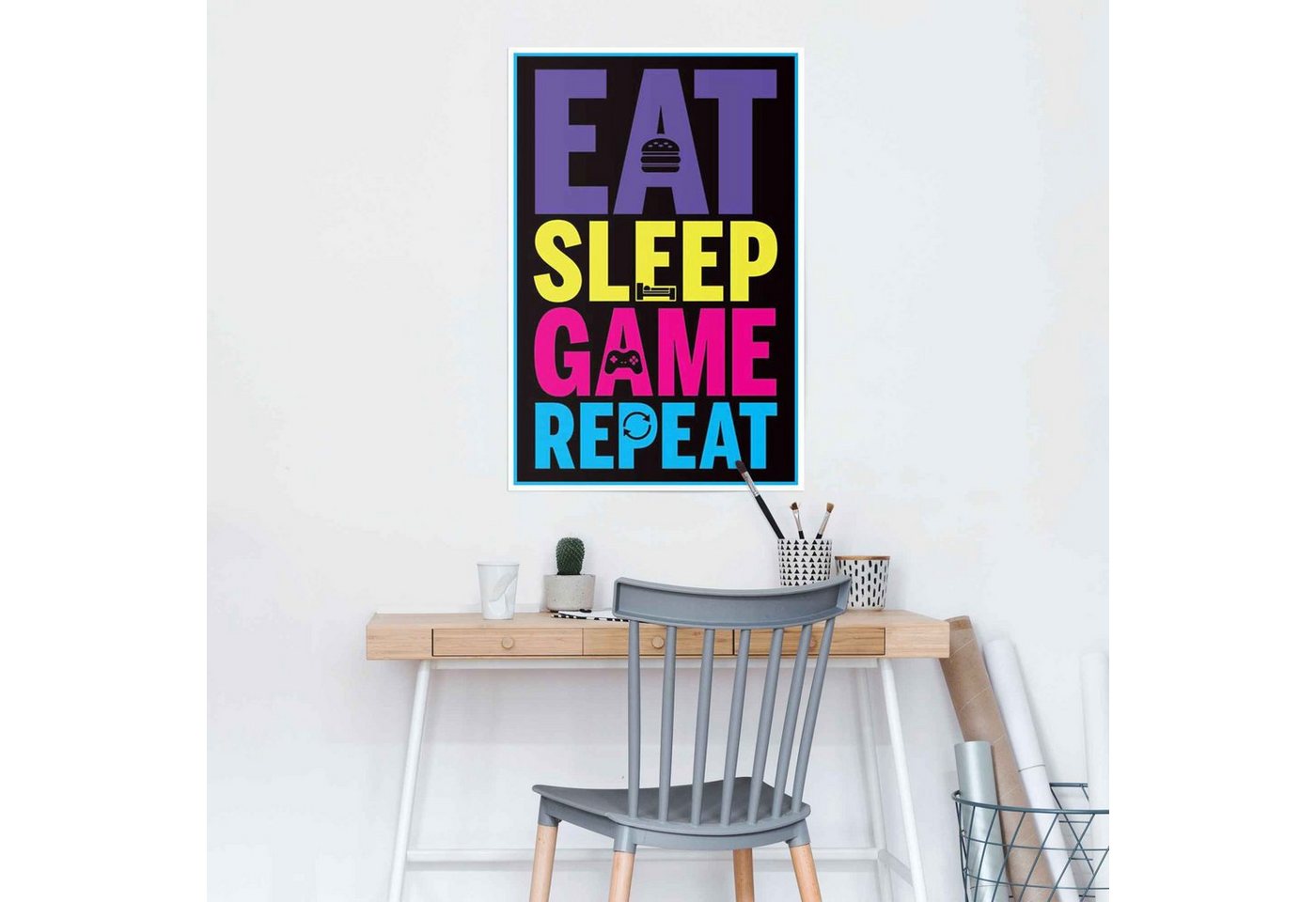 Reinders! Poster »Eat sleep game repeat«, (1 Stück)-HomeTrends