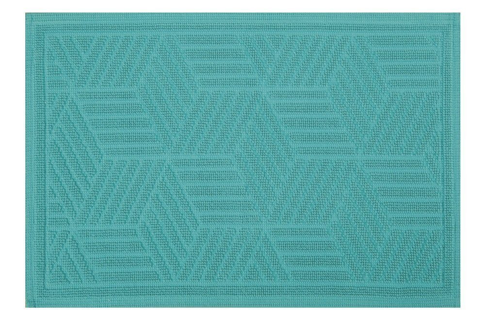 spirella Badematte CUBO, Höhe 5 mm, Badteppich mit origineller Hoch-Tief-Optik durch kontrastierende Florhöhe 2-5 mm, 100% Baumwolle - Made in Europe, Anti-Rutsch Beschichtung, Размер 50x80 cm, Für Fußbodenheizung geeignet, Waschbar 40°, Baumwolle, rechteckig