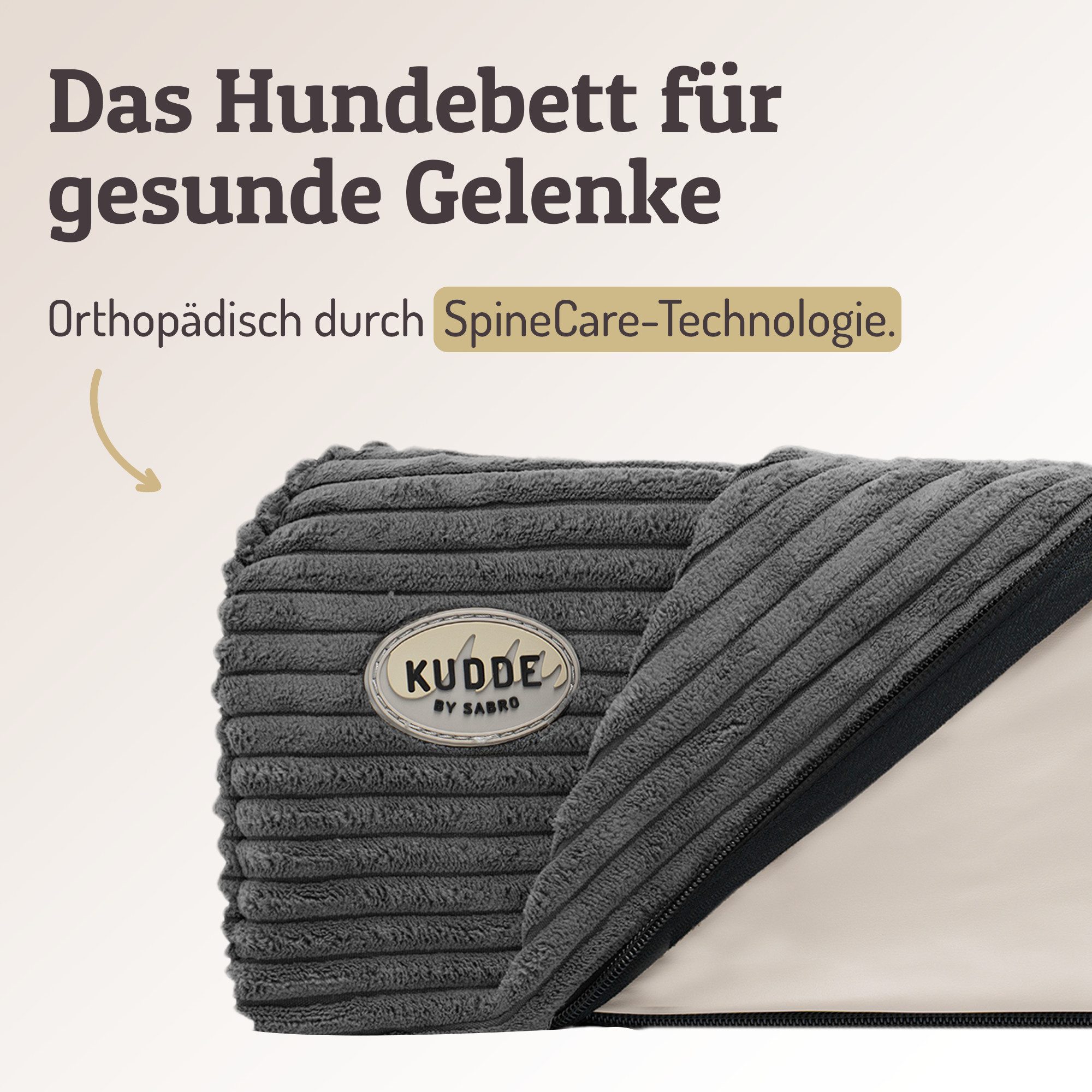 SABRO Hundekorb KUDDE Orthopädisch - Waschbar & Wasserabweisend - Ergonomis günstig online kaufen