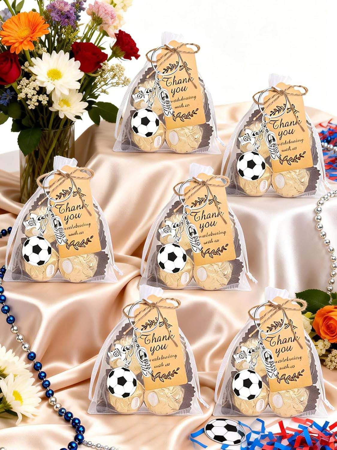 Bomiclss Schlüsselanhänger Fußball, Party Geschenk für Fußballfans & Schule,Kleinigkeiten – Bild 4 von 5