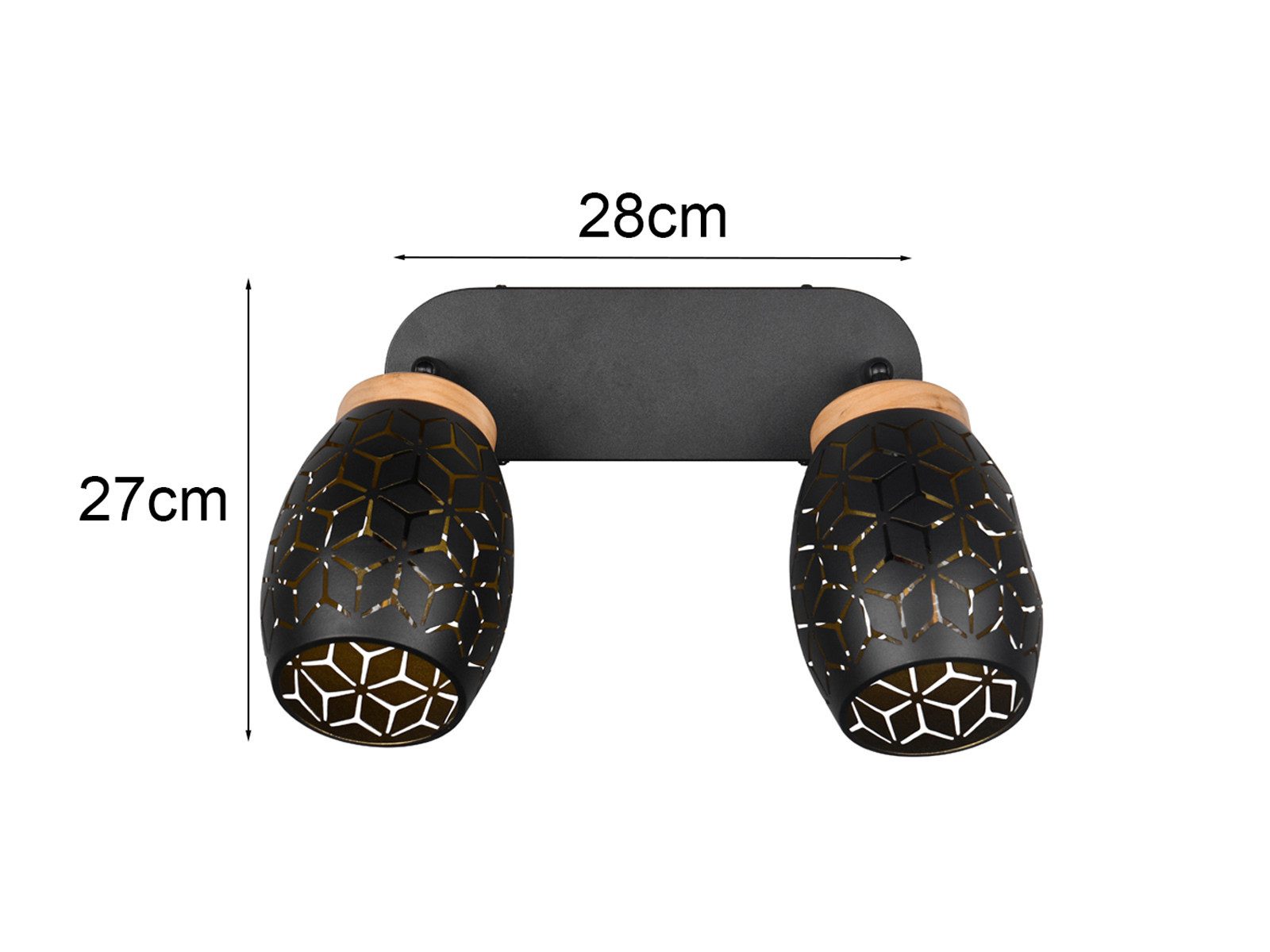 Reality Leuchten LED Deckenstrahler, Dimmfunktion, LED wechselbar, über Lichtschalter in 3 Stufen dimmbar, warmweiß, Licht-strahler Spots innen orientalische Decke-nbeleuchtung, B: 28cm