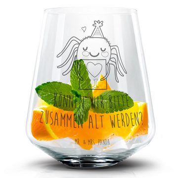 Mr. & Mrs. Panda Cocktailglas Spinne Agathe Brief - Transparent - Geschenk, Treuetest, Ich Liebe di, Premium Glas, Zauberhafte Gravuren