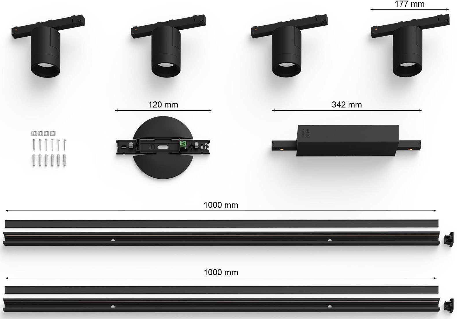 LED Hue fest Farbwechsler, Philips integriert, Dimmer, Deckenleuchte Perifo, Schienensystem LED