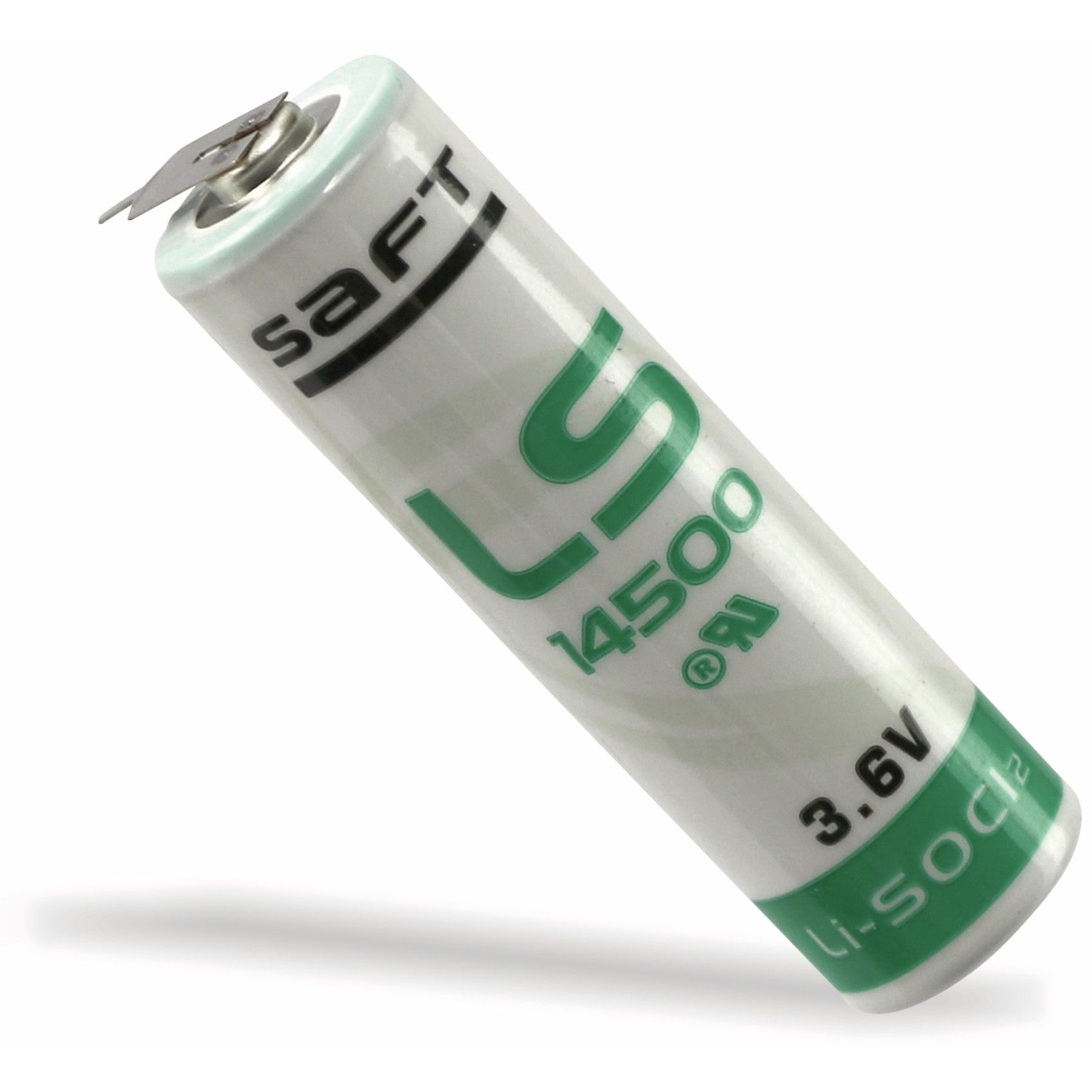 Saft SAFT Lithium-Batterie LS 14500-2PF, AA, 1/1 Print +/-, 3,6 V-, 2600 Batterie