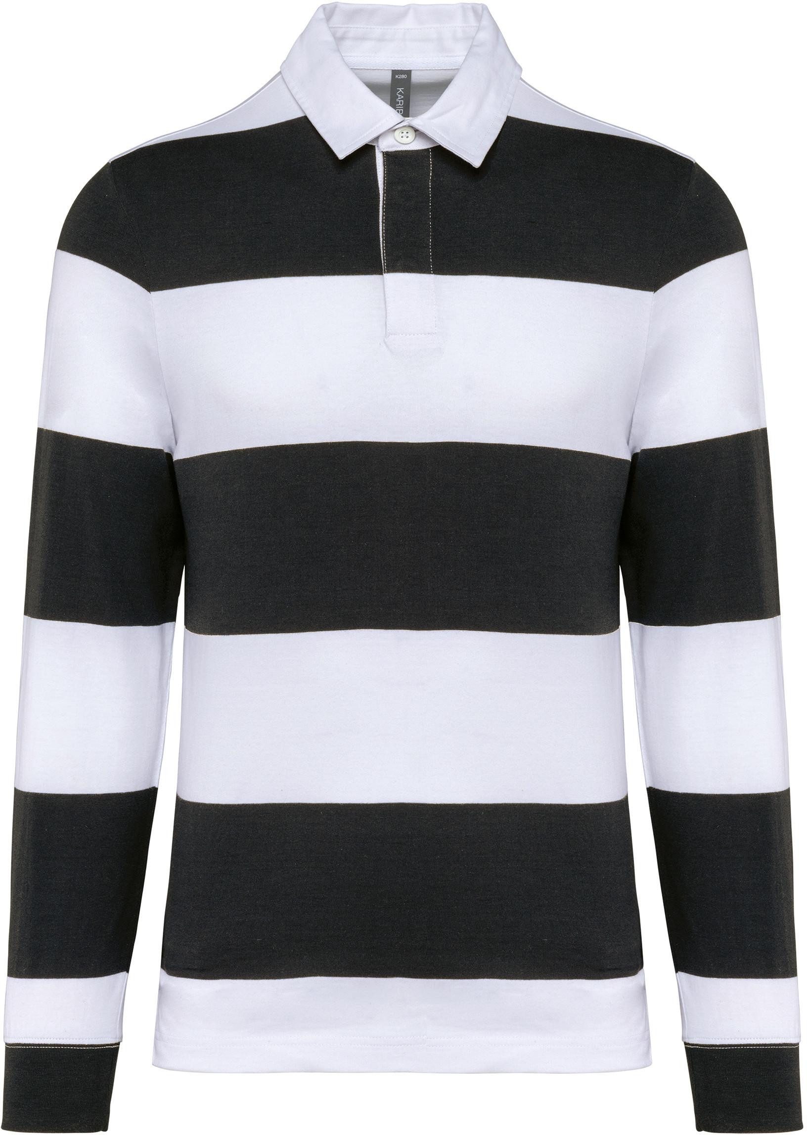 Kariban Langarm-Poloshirt Gestreiftes Polohemd mit langen Ärmeln, Unisex günstig online kaufen