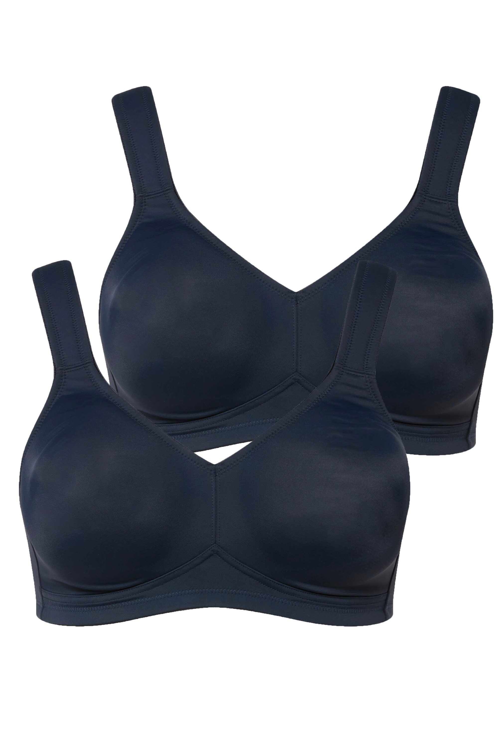 Ulla Popken Bügel-BH Mikrofaser-BH 2er-Pack ohne Bügel