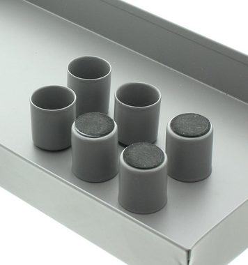 Dekoleidenschaft Tischkerzenhalter Kerzentablett "Grey" aus Metall grau + 6 magnetische Kerzenhalter für, Stabkerzen & Tafelkerzen, Kerzenboard, Lichterboard, Dekotablett