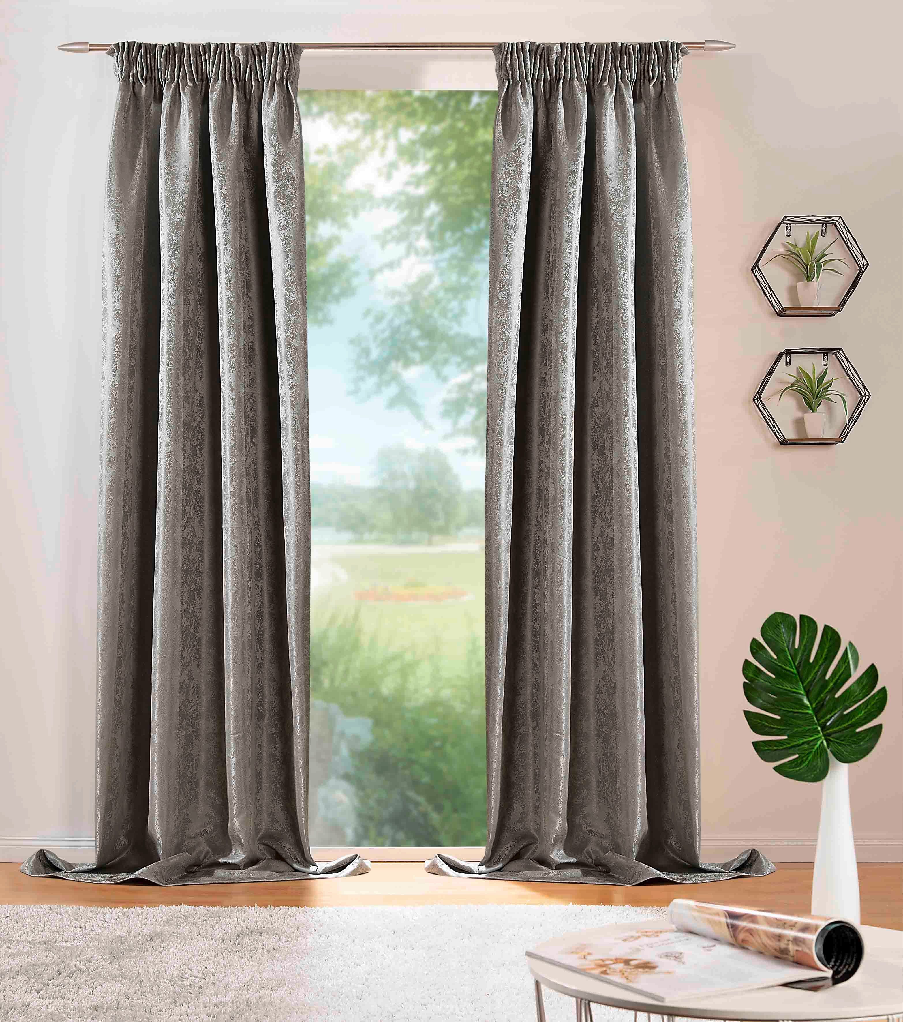 DecoHome24 Gardine Brillant Meliert, Kräuselband (2 günstig online kaufen
