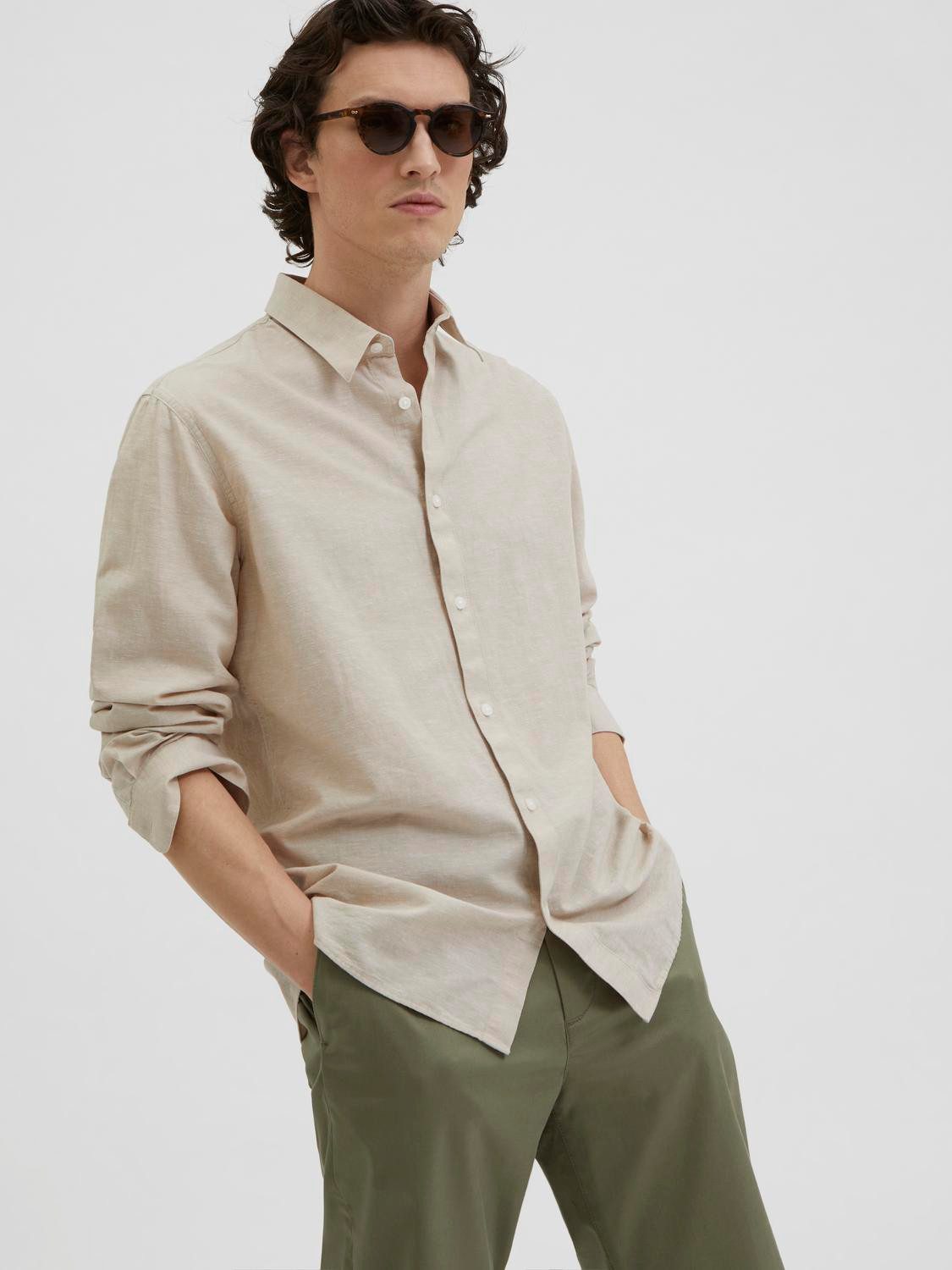 Selected Langarmhemd SLHSLIMSUN LS SHIRT CLASSIC D