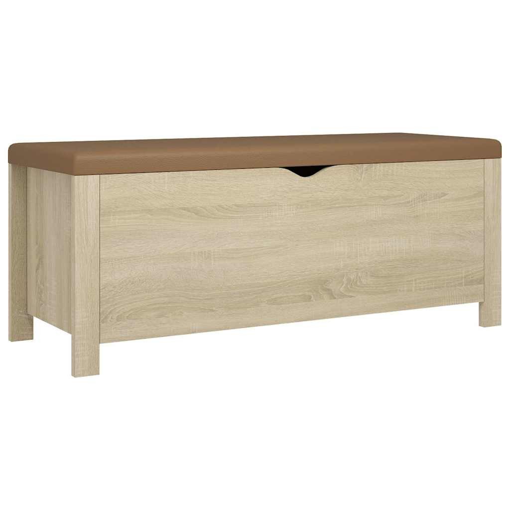 vidaXL Aufbewahrungsbox Sitzbank mit Stauraum und Kissen Sonoma-Eiche 105x40x45 cm (1 St)