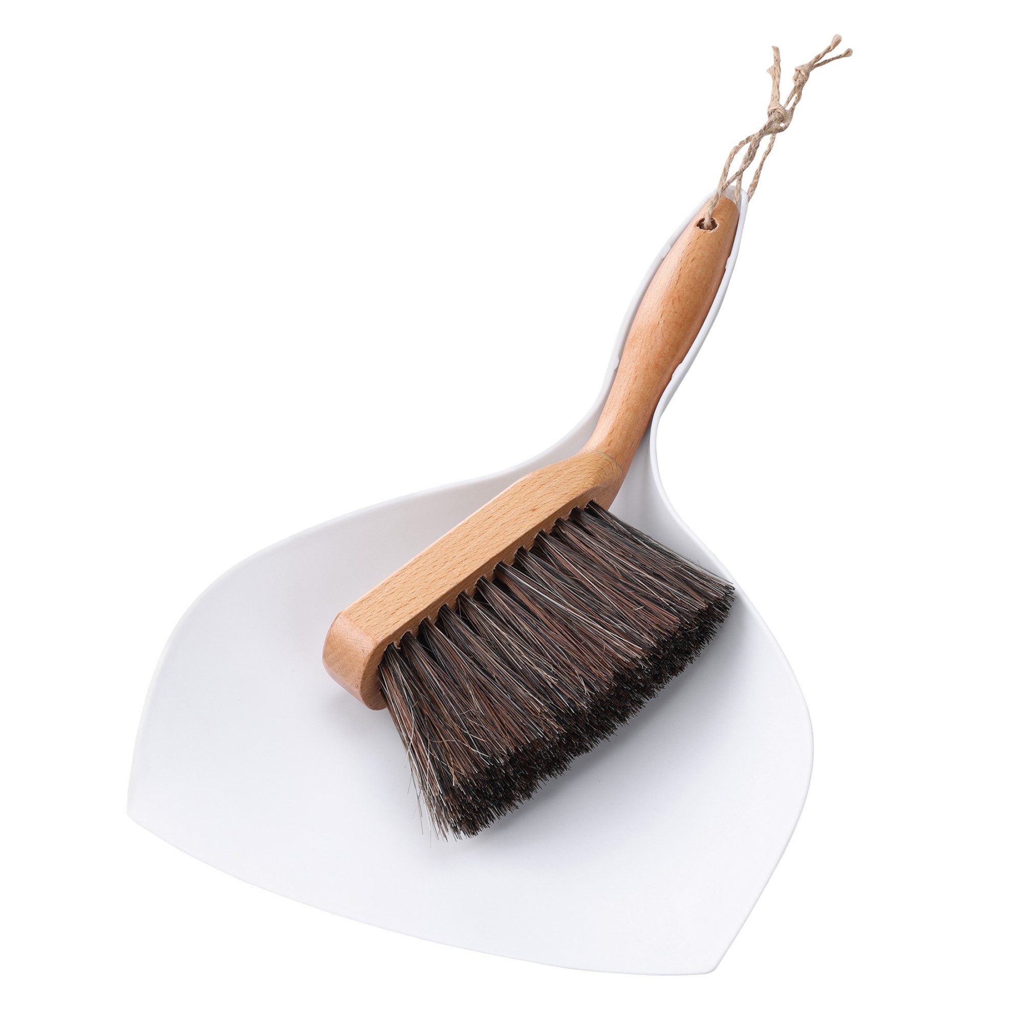 Navaris Staubbesen Kehrset aus Holz und Kunststoff - Handbesen und Schaufel (1-St)