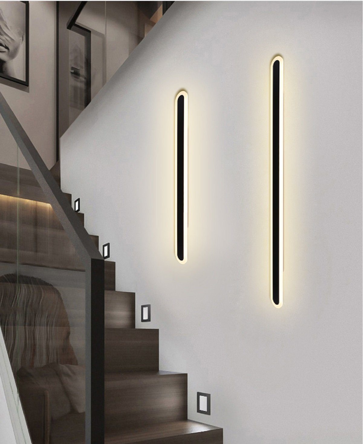 Jiuanzm LED Wandleuchte Wandleuchte LED Warmweiß fest 3000K Outdoor), (Indoor / Warmweiß (3000k), integriert