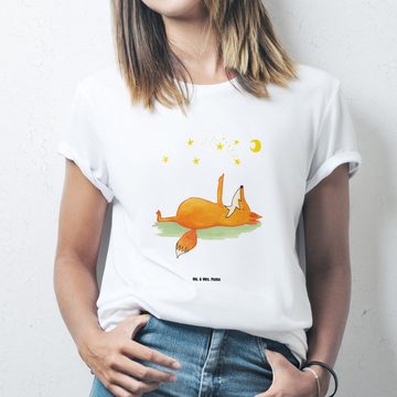 Mr. & Mrs. Panda T-Shirt Fuchs Sterne - Weiß - Geschenk, Jubiläum, Nachts, Männer, Sternenguck (1-tlg)