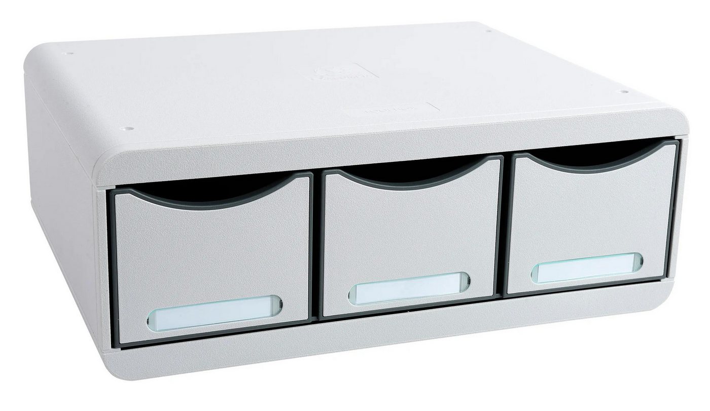 Thumbnail - EXACOMPTA Schubladenbox TOOLBOX, Ablagemodul mit 3 Schubladen - Lichtgrau - 318740D, Boxen stappelbar